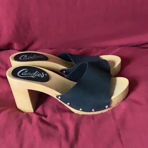 90s Candie’s  high heeled mules sandals.
